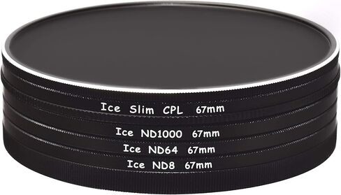 ICE 67mm Slim CPL ND 4 Filter Stack Cap Set ND1000 ND64 ND8 كثافة محايدة 10، 6، 3 توقف زجاج بصري 67 in Kuwait