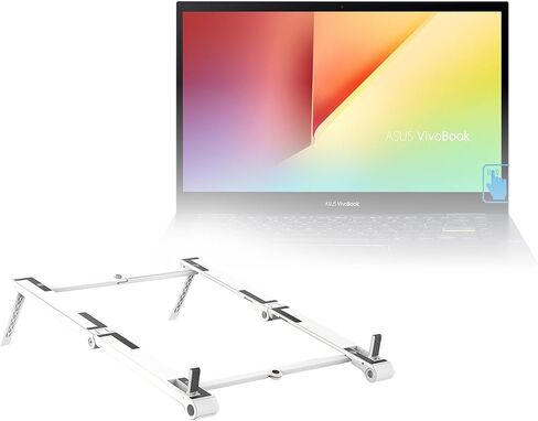 BoxWave Stand and Mount Compatible with ASUS VivoBook Flip 14 2-in-1 TP470EA-AS34T (14 in) - Pocket Aluminum Stand 3-in-1, Portable Multi Angle Viewing Riser - Metallic Silver in Kuwait