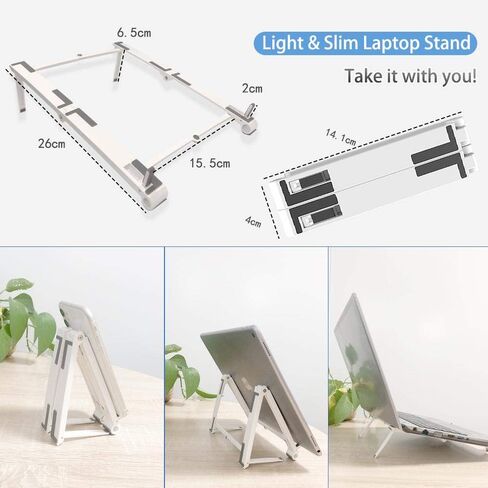 BoxWave Stand and Mount Compatible with ASUS VivoBook Flip 14 2-in-1 TP470EA-AS34T (14 in) - Pocket Aluminum Stand 3-in-1, Portable Multi Angle Viewing Riser - Metallic Silver in Kuwait