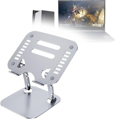 حامل وحامل BoxWave متوافق مع CyberPowerPC Tracer VI Edge - حامل VersaView التنفيذي، زاوية رؤية مريحة قابلة للتعديل - فضي معدني in Kuwait