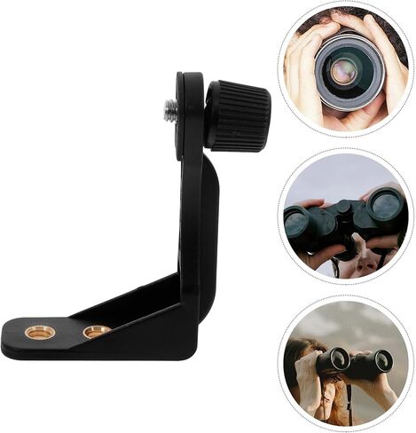 NUOBESTY 2pcs 1/4 Thread Binocular Adapter Mount Bracket Metal L-Shaped Connector Black for Telescope Photography and Microscope Accessories in Kuwait