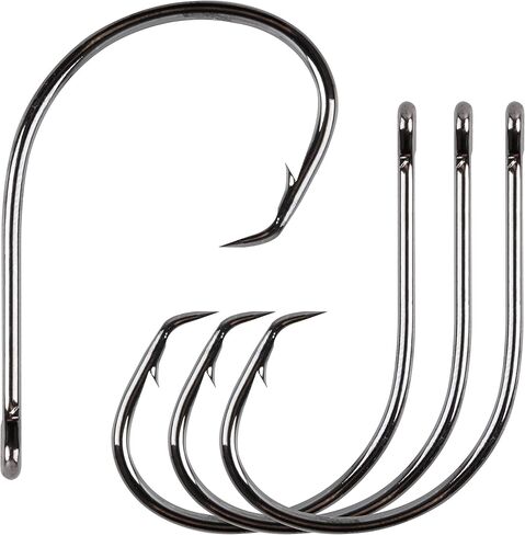 Circle Hooks Saltwater Fishing Hooks, 50/100pcs in-line Octopus Circle Hook High Carbon Steel Straight Eye Barbed Point Catfish & for Saltwater & Freshwater Fishing in Kuwait