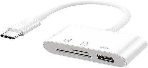 محول USB لقارئ بطاقات SD للهاتف اللوحي، قارئ بطاقات الذاكرة التوصيل والتشغيل يدعم عارض كاميرا SD TF MicroSD بدون تطبيق in Kuwait