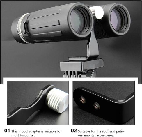 SEWACC Aluminum Tripod Adapter for Binoculars, Metal L-Shaped Threaded Mount Bracket Compatible with Telescope, Binocular Accessory for Stable Outdoor Stargazing and Bird Watching in Kuwait