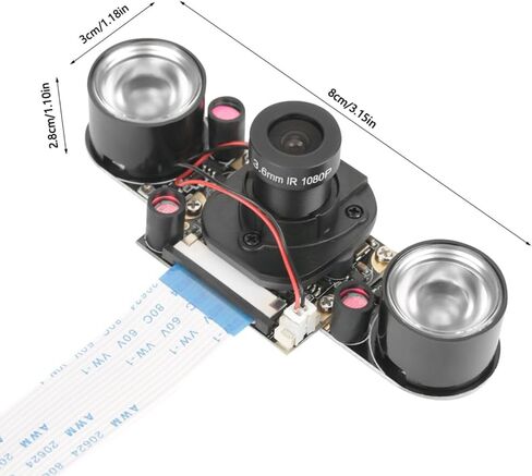 وحدة كاميرا 5 ميجابكسل للرؤية الليلية بالأشعة تحت الحمراء - لجهاز Raspberry Pi B 3/2، مستشعر OV5647 مع مصابيح الأشعة تحت الحمراء 850 نانومتر، دقة 2592x1944 in Kuwait