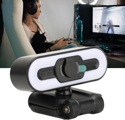 XUMIUZIY 4K Webcam for PC, USB PC Camera with Built in Microphone, Super Bright Fill Light, Auto Beauty, 4K 30FPS Computer Web Camera for Streaming in Kuwait