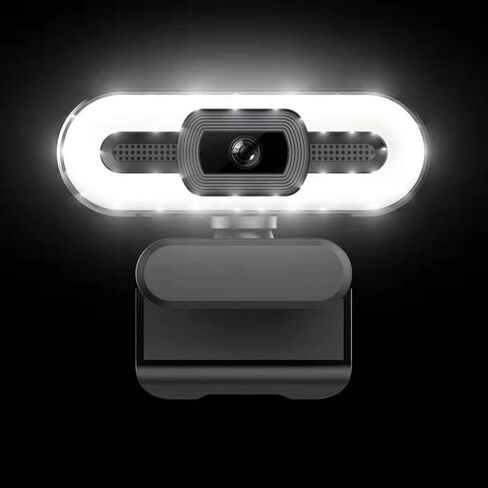 XUMIUZIY 4K Webcam for PC, USB PC Camera with Built in Microphone, Super Bright Fill Light, Auto Beauty, 4K 30FPS Computer Web Camera for Streaming in Kuwait