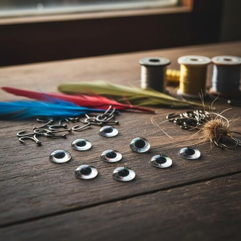 6mm 310Pcs Silver 3D Soft Holographic Fishing Lure Jig Fly Tying Material Craft Doll DIY Eyes,for Fishing Lure Making Kit Holographic Fishing Accessories for Fishing Baits in Kuwait