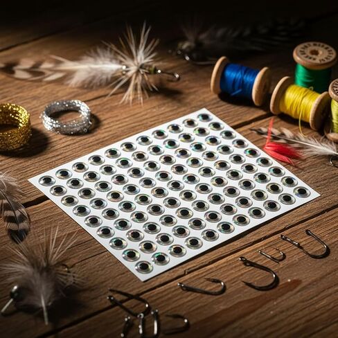 6mm 310Pcs Silver 3D Soft Holographic Fishing Lure Jig Fly Tying Material Craft Doll DIY Eyes,for Fishing Lure Making Kit Holographic Fishing Accessories for Fishing Baits in Kuwait