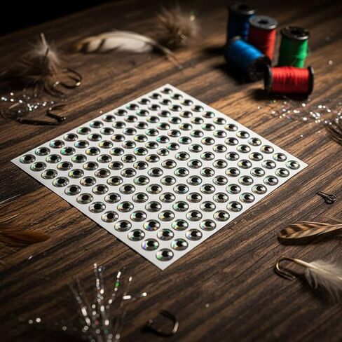 6mm 310Pcs Silver 3D Soft Holographic Fishing Lure Jig Fly Tying Material Craft Doll DIY Eyes,for Fishing Lure Making Kit Holographic Fishing Accessories for Fishing Baits in Kuwait