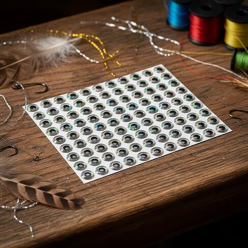 6mm 310Pcs Silver 3D Soft Holographic Fishing Lure Jig Fly Tying Material Craft Doll DIY Eyes,for Fishing Lure Making Kit Holographic Fishing Accessories for Fishing Baits in Kuwait