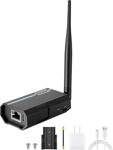 Yolefarise WiFi HaLow HTB01 نقل جسر لاسلكي IEEE 802.11ah RJ45/USB-C/Ethernet 1 كم محول واي فاي طويل المدى + كاميرا HaLow 1080P IP67 حماية للمنزل الذكي IoT في الهواء الطلق (AP + كاميرا HaLow) in Kuwait