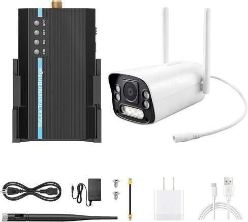 Yolefarise WiFi HaLow HTB01 Transfer Wireless Bridge IEEE 802.11ah RJ45/USB-C/Ethernet 1km Long Range WiFi Adapter+HaLow Camera 1080P IP67 Protection for Outdoor IoT Smart Home (AP+HaLow Camera) in Saudi Arabia