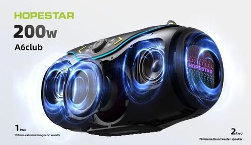 مكبر صوت بلوتوث محمول مع أضواء RGB، نطاق 1 ميكروفون 10 متر، صوت جهير ثقيل، 200 وات، مموه in Kuwait