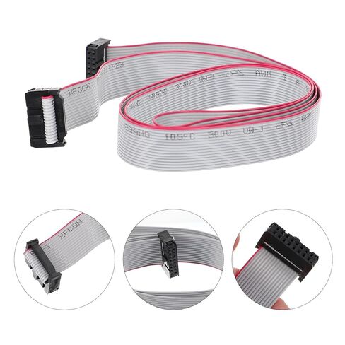 ARTIBETTER 4pcs Gray IDC Flat Ribbon Cable 16 Pin 2.54mm Pitch 1m Length Connector Cord for Industrial Electrical Wiring and Testing Equipment in Kuwait
