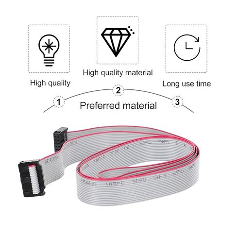 ARTIBETTER 4pcs Gray IDC Flat Ribbon Cable 16 Pin 2.54mm Pitch 1m Length Connector Cord for Industrial Electrical Wiring and Testing Equipment in Kuwait
