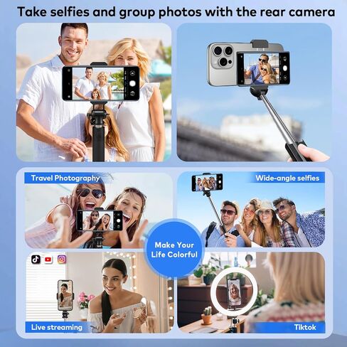 Vlog Selfie Monitor Screen for iPhone & Android, Aluminum Alloy Clip with 1/4 inch Hole,2000mAh Back Camera Monitor Phone with Bluetooth Remote in Kuwait