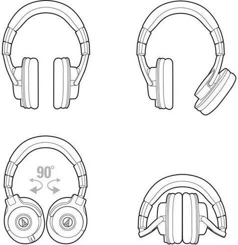 Audio-Technica ATH-M40x Closed-Back Monitor Headphones (Black) Bundle with Cables, Carrying Pouch, and 6Ave Cleaning Kit in Kuwait