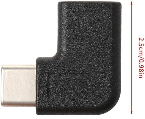 5X USB 3.1 Type-C Male to Female 90° Right-Angle Converter Adapters – Reversible, 10Gbps Data Transfer, Low-Profile Black Plastic+Metal in Kuwait