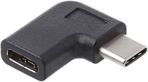 5X USB 3.1 Type-C Male to Female 90° Right-Angle Converter Adapters – Reversible, 10Gbps Data Transfer, Low-Profile Black Plastic+Metal in Kuwait