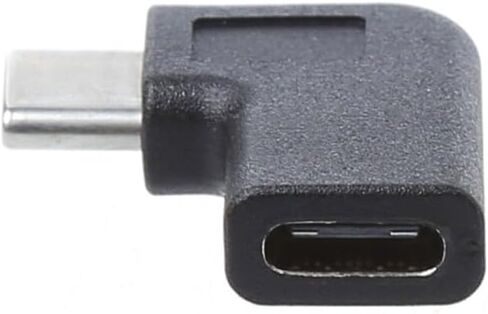 5X USB 3.1 Type-C Male to Female 90° Right-Angle Converter Adapters – Reversible, 10Gbps Data Transfer, Low-Profile Black Plastic+Metal in Kuwait