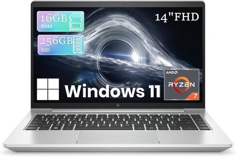 HP EliteBook 645 G9 Laptop Computer Windows 11 PC, AMD Ryzen 7 PRO 5875U, 16GB RAM, 256GB SSD, 14in FHD 1920x1080, HDMI, Ryzen Ryzen Notebook (Renewed) in Kuwait