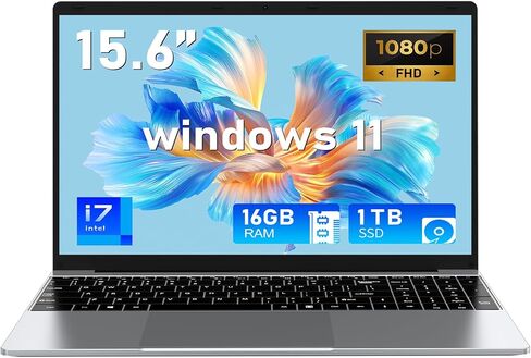 كمبيوتر محمول NIAKUN، أجهزة كمبيوتر محمولة للألعاب 2026، كمبيوتر محمول 15.6 بوصة Windows 11 Pro، ذاكرة وصول عشوائي 16 جيجابايت 1 تيرابايت SSD، معالج Core i7-7600U (يصل إلى 3.9 جيجا هرتز)، Office 365، للأعمال والطلاب، لوحة مفاتيح بإضاءة خلفية in Kuwait