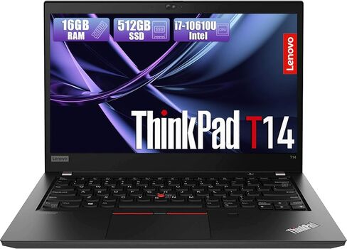 Lenovo Thinkpad T14 Gen 1 Laptop, 14" FHD 1080p Business Notebook, Quad-Core i7-10610U, 16GB DDR4 RAM, 512GB SSD, Backlit Keyboard, Thunderbolt 3, HDMI, Webcam, Windows 11 Pro (Renewed) in Kuwait