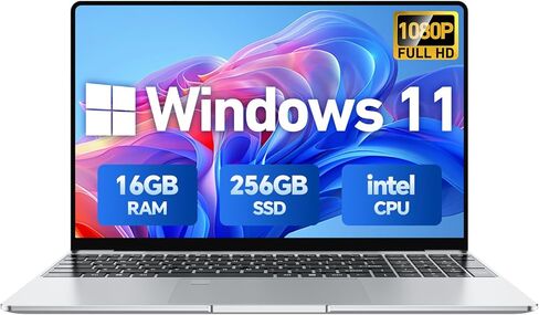 Laptop Computer for Win 11 Pro, 15.6 Inch FHD, Pentium CPU (Base Freq. 2.10 GHz), 16GB RAM + 256GB SSD, Backlit Keyboard, Fingerprint Reader, Ideal for Students & Business in Kuwait