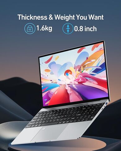 Laptop Computer for Win 11 Pro, 15.6 Inch FHD, Pentium CPU (Base Freq. 2.10 GHz), 16GB RAM + 256GB SSD, Backlit Keyboard, Fingerprint Reader, Ideal for Students & Business in Kuwait