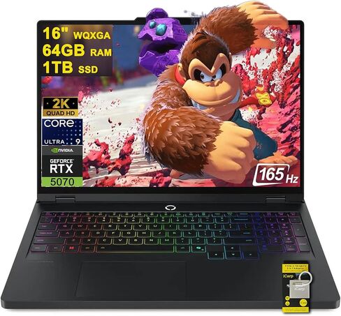 Lenovo Legion Pro 5 Gaming AI Laptop 16" WQXGA 2560x1600 OLED 165Hz Intel 24-core Ultra 9 275HX 64GB RAM 2TB SSD GeForce RTX 5070 DLSS4 (Up to 798 AI Tops) RGB Backlit Harman Wi-Fi7 Win11Pro ICP Hub in Saudi Arabia