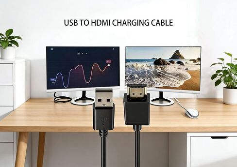 Replacement USB to HDMI Adapter Cable, Compatible with Mac iOS Windows 12/11/10/Vista/XP, Blu-ray Player, HDTV, Satellite Box, etc.（Only for charging devices with HDMI ports via the USB port.） (3.3FT) in Kuwait