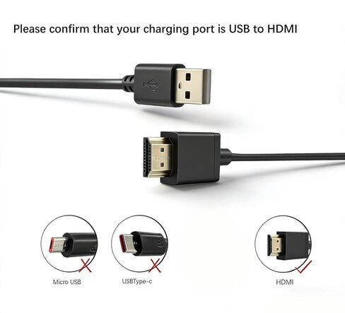 Replacement USB to HDMI Adapter Cable, Compatible with Mac iOS Windows 12/11/10/Vista/XP, Blu-ray Player, HDTV, Satellite Box, etc.（Only for charging devices with HDMI ports via the USB port.） (3.3FT) in Kuwait