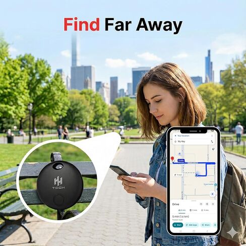 مجموعة علامات التعقب الذكية ذات النظام المزدوج من HH-Tech - 2 (متوافقة مع iOS وAndroid)، تعمل مع Apple Find My وGoogle Find Hub، وأداة البحث عن عناصر Bluetooth للمفاتيح والمحفظة والأمتعة والحقائب والمزيد in Kuwait