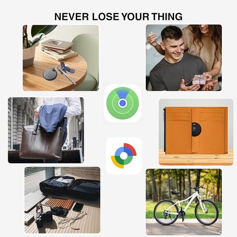 مجموعة علامات التعقب الذكية ذات النظام المزدوج من HH-Tech - 2 (متوافقة مع iOS وAndroid)، تعمل مع Apple Find My وGoogle Find Hub، وأداة البحث عن عناصر Bluetooth للمفاتيح والمحفظة والأمتعة والحقائب والمزيد in Kuwait