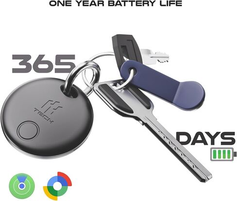 مجموعة علامات التعقب الذكية ذات النظام المزدوج من HH-Tech - 2 (متوافقة مع iOS وAndroid)، تعمل مع Apple Find My وGoogle Find Hub، وأداة البحث عن عناصر Bluetooth للمفاتيح والمحفظة والأمتعة والحقائب والمزيد in Kuwait