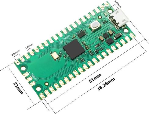 2 حزمة من لوحة التحكم الدقيقة RP2040، ثنائي النواة ARM Cortex-M0+ حتى 133 ميجاهرتز، فلاش 2 ميجابايت، 30 دبوس GPIO، متوافق مع Raspberry Pi Pico، يدعم MicroPython & C/C++ in Kuwait