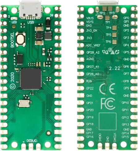 2 حزمة من لوحة التحكم الدقيقة RP2040، ثنائي النواة ARM Cortex-M0+ حتى 133 ميجاهرتز، فلاش 2 ميجابايت، 30 دبوس GPIO، متوافق مع Raspberry Pi Pico، يدعم MicroPython & C/C++ in Kuwait