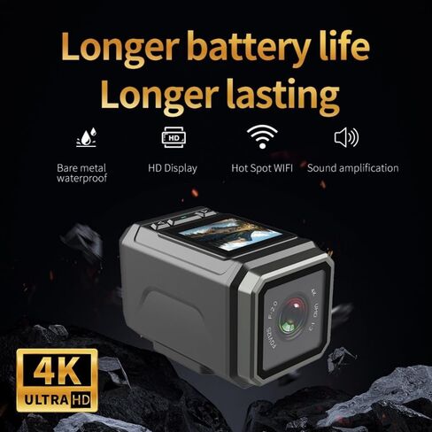 4K Bicycle Camera, 3000MAH Battery with 8-Hour Battery Life, 32GB SD Card, 1.3 IPS Display, IP66 Waterproof Design, Motorcycle Camera, WiFi + APP Control, Loop Recording, Outdoor Sports in Kuwait