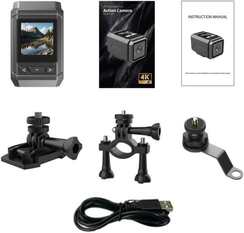 4K Bicycle Camera, 3000MAH Battery with 8-Hour Battery Life, 32GB SD Card, 1.3 IPS Display, IP66 Waterproof Design, Motorcycle Camera, WiFi + APP Control, Loop Recording, Outdoor Sports in Kuwait