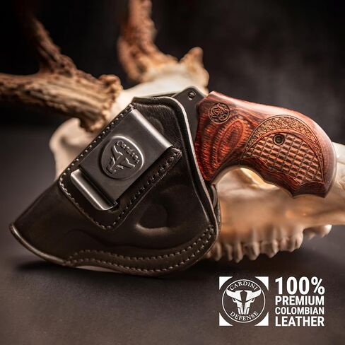 Cardini Leather Premium IWB Holster, for 5-Shot Revolvers, for S&W J Frame, for Taurus 605, 642 airweight, 38 Special Holster in Kuwait