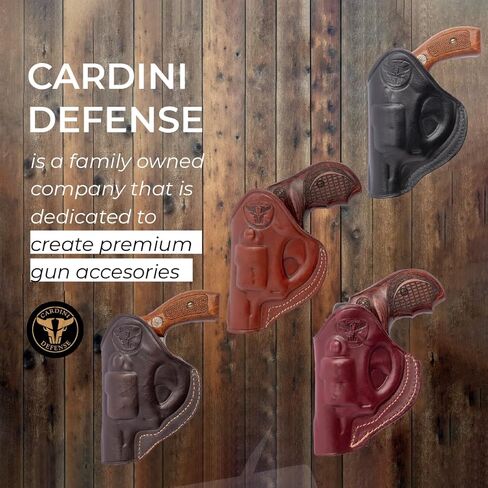 Cardini Leather Premium IWB Holster, for 5-Shot Revolvers, for S&W J Frame, for Taurus 605, 642 airweight, 38 Special Holster in Kuwait