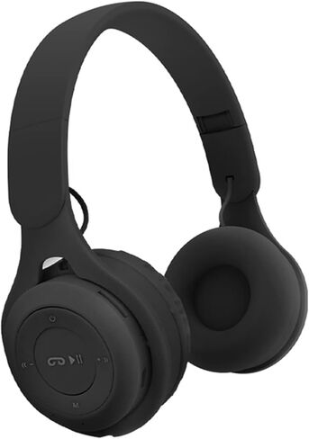 Kids Bluetooth Headphones, Over-Ear Wireless Bluetooth 5.0 Headset, Comfortable Protein Earpads and Folding Storage,HiFi Music Player with Microphone Bluetooth Wireless Headset (Black) in Kuwait