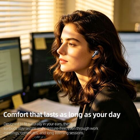 سماعات أذن لاسلكية Cyberix True، بلوتوث 5.4 سماعات أذن بخاصية إلغاء الضوضاء النشطة مع شاشة LED للطاقة والتحكم باللمس، مقاومة للماء، سماعات رأس طويلة العمر لهواتف iPhone وAndroid in Kuwait