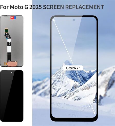 استبدال شاشة Moto G 2025 لجهاز Moto G 5g 2025 LCD محول الأرقام لموتورولا XT2513-2 شاشة عرض تعمل باللمس XT2513-1 XT2513V أسود (بدون إطار) in Kuwait