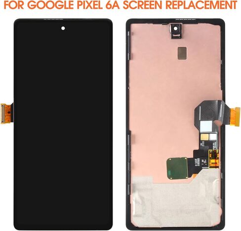 Original for Google Pixel 6A LCD Screen Replacement for Pixel 6A LCD Display GX7AS, GB62Z, G1AZG Screen Touch Digitizer Assembly Repair Part with Frame（OEM with Fingerprint Sensor in Kuwait