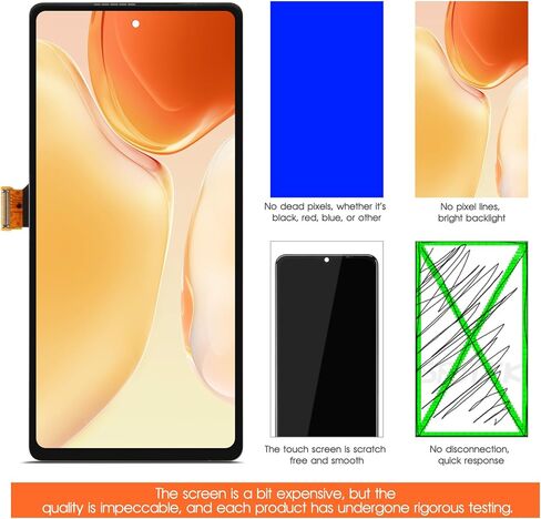 Original for Google Pixel 6A LCD Screen Replacement for Pixel 6A LCD Display GX7AS, GB62Z, G1AZG Screen Touch Digitizer Assembly Repair Part with Frame（OEM with Fingerprint Sensor in Kuwait