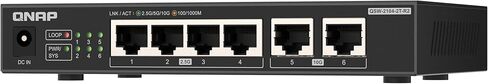 QNAP Switch QSW-2104-2T-R2 | 2X 10GbE, 4X 2.5GbE, Plug & Play Unmanaged, Fanless in Kuwait
