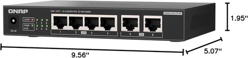QNAP Switch QSW-2104-2T-R2 | 2X 10GbE, 4X 2.5GbE, Plug & Play Unmanaged, Fanless in Kuwait