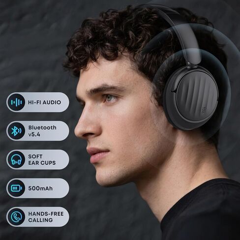 Bluetooth Headphones with Active Noise Cancelling (ANC), Wireless Over Ear Bluetooth Headsets, HiFi Stereo Foldable Headphones for Sports, Travel in Kuwait